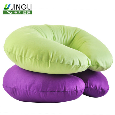 Manufactor wholesale pure cotton Bamboo charcoal television Travel Pillow aircraft OEM Customized protect cervical vertebra