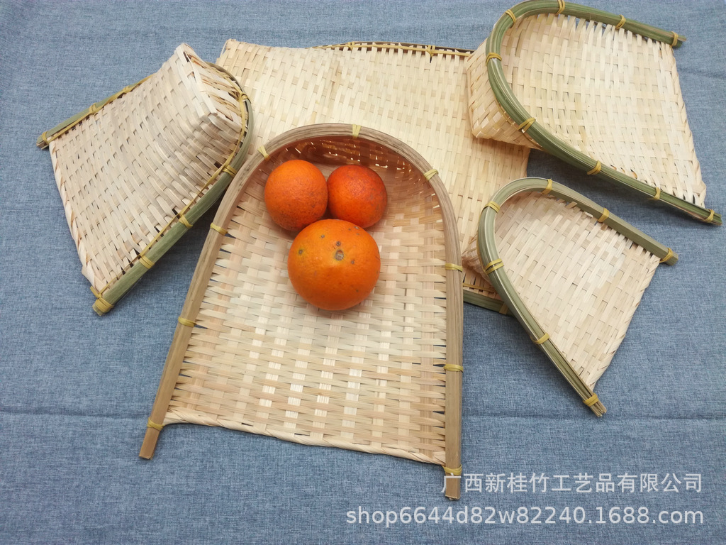 竹编畚箕开口小簸箕编织筲箕工艺品迷你款墙装饰拍摄道具背景-阿里巴巴