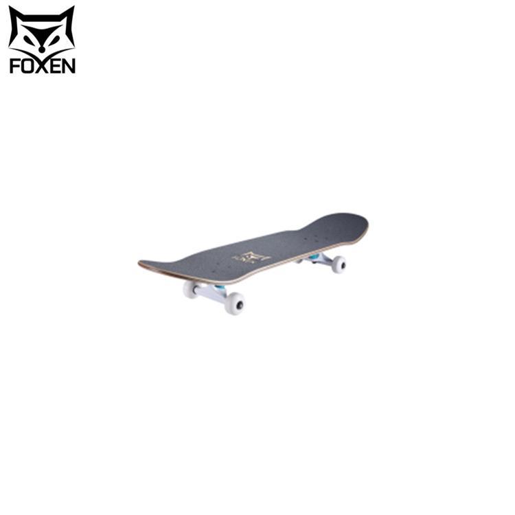 Professional universal skateboard with two curved ends on four…