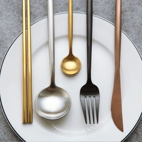 304 stainless steel western food tableware steak knife, fork and spoon two or three piece set European style household thickened weighted knife and fork