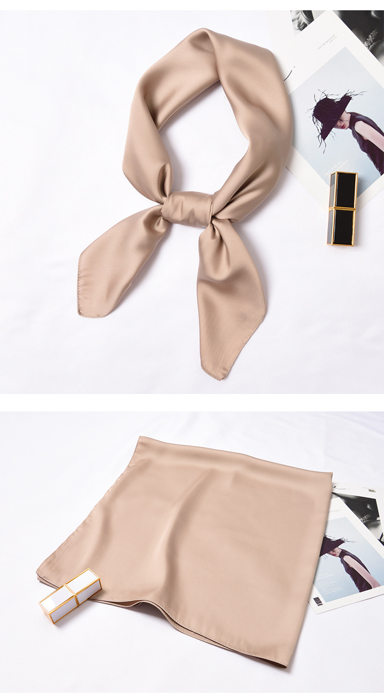 123g Weight Silk Scarf Classification Daily Occasion Satin Material Solid Color Pattern Summer, Spring, Autumn Season Women'S Gender Simple Style Style Women's Simple Style Solid Color Satin Silk Scarves 18