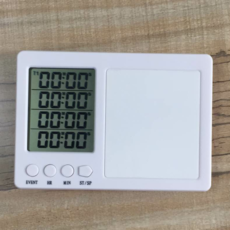 Temporizador de suministro directo de fábrica de cuatro canales con tablero de escritura a mano, administrador de aprendizaje de experimentos de cronometraje positivo y negativo, temporizador de cocina