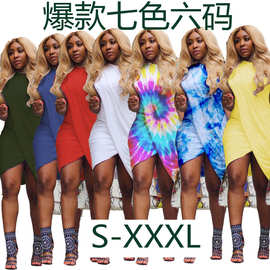 wish亚马逊eBay爆款欧美性感夜店跨境专供货源个性开叉连衣裙