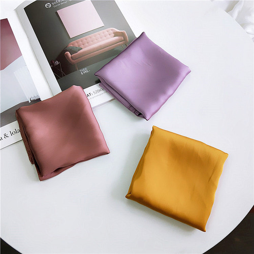 Korean version solid color 70 small square scarf small silk scarf for women spring autumn summer fashion versatile work professional headscarf scarf wholesale