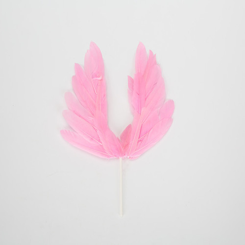 Creative birthday cake white feather wings angel big wings beautiful cake decoration multi-color big feathers
