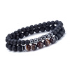 Black matte agate set, bracelet, men's rosary with round beads, Aliexpress