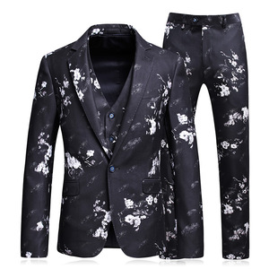 Three piece suit with digital pattern
