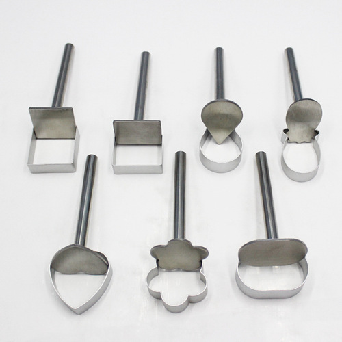 Factory direct sales stainless steel pineapple cake hand pressed mold biscuit push mold push push music flattening mold biscuit push plate