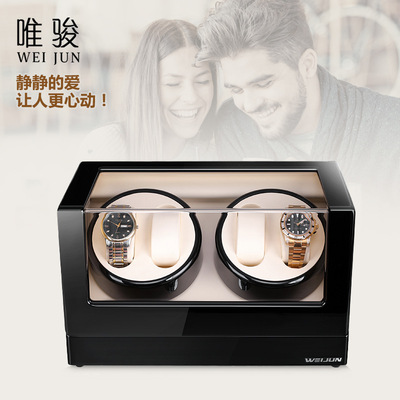 现货供应唯骏4表位高端摇表器上链精准木质手表盒马达盒|ru