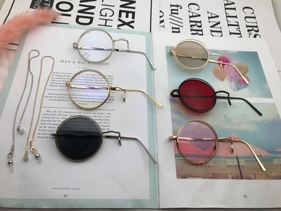 杀破狼priets同款单片太阳眼镜蔡徐坤同款眼镜框链条款街拍眼镜潮|ru