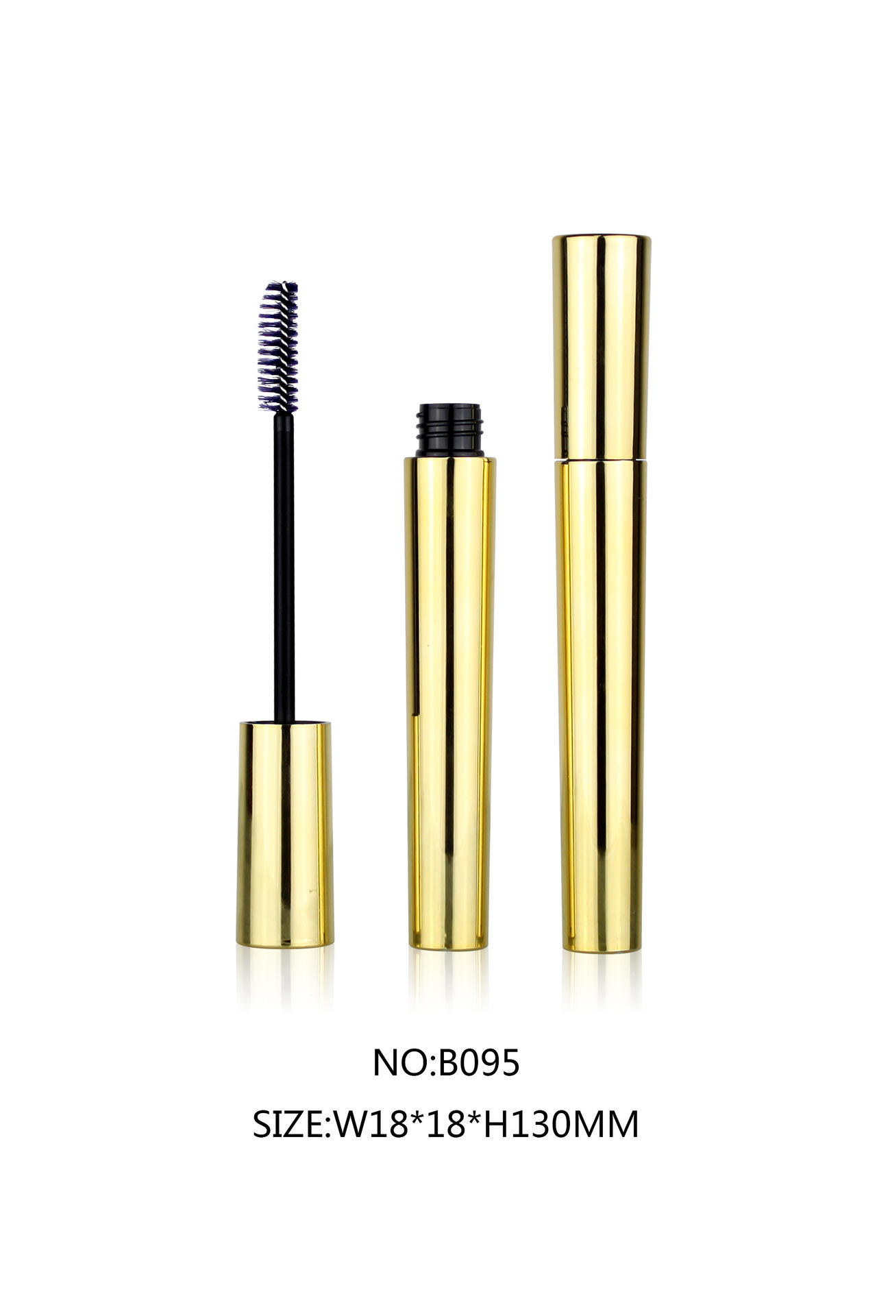 圆形睫毛膏瓶塑料吹塑瓶金色增长液管子彩妆空壳包材