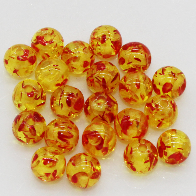 琥珀珠 佛珠配件 合成琥珀蜜蜡 仿花珀散珠 手链串珠 DIY饰品批发