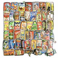 惡搞食物套旅行箱貼紙行李箱筆記本貼紙防水可樂貼畫塗鴉貼紙