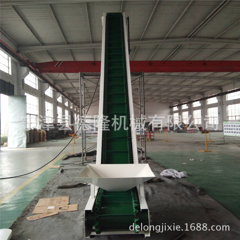 厂家加工不锈钢提升爬坡皮带输送机 大倾角裙边输送机