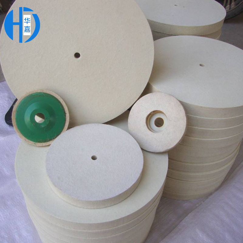 角磨机高密度细白工业毛毡抛光轮 打磨不锈钢抛光毛毡轮厂家定制