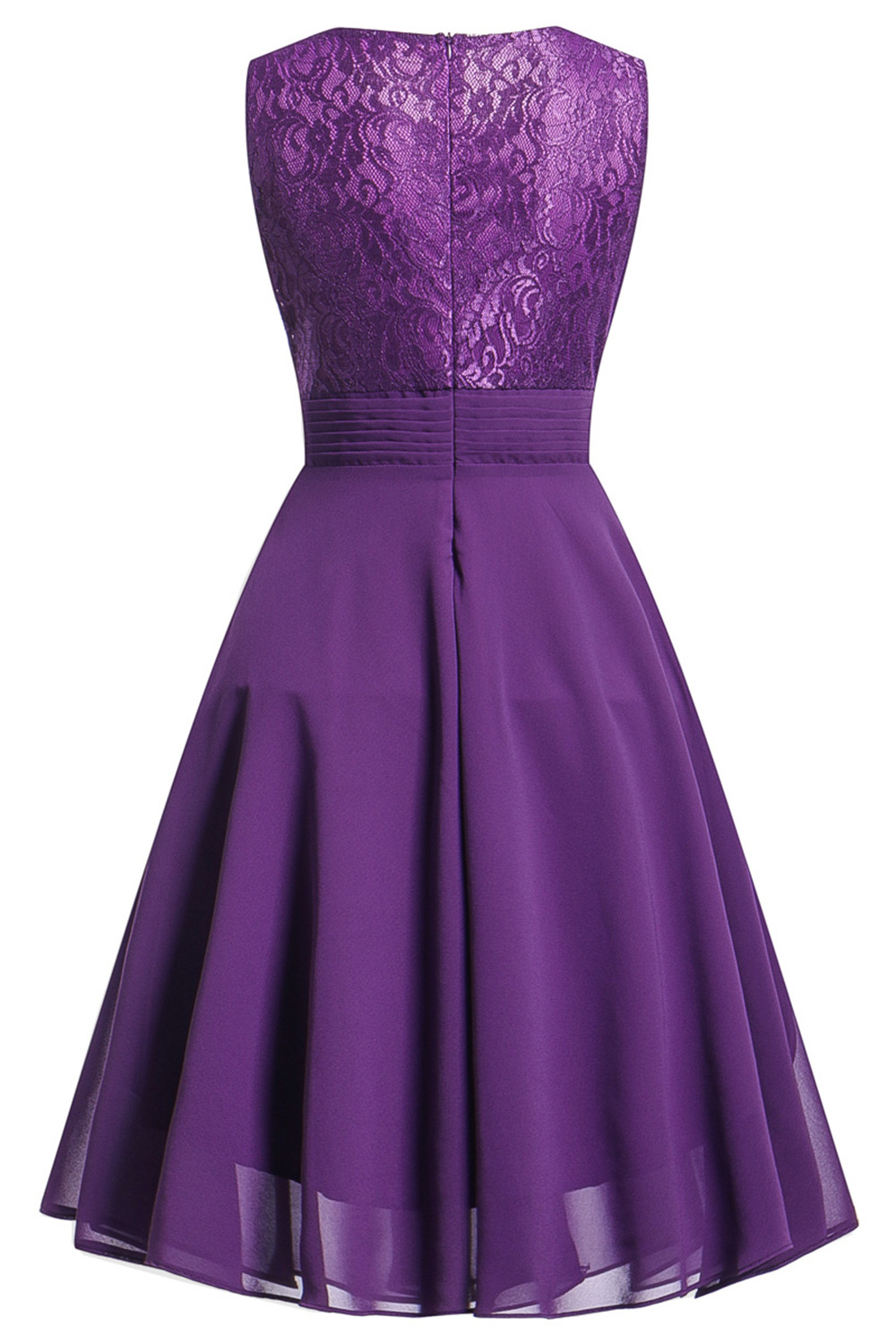 Vintage Purple Short Lace Evening Dress Chiffon Evening Party Dresses ...
