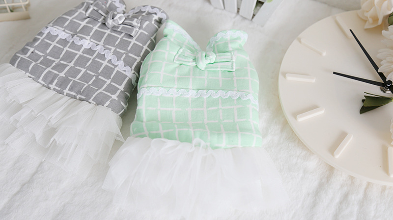 民国风格子纱纱裙