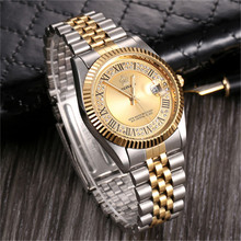 REGINALD皇冠石英手表 商务休闲间金钢带表 不锈钢金色日韩腕表