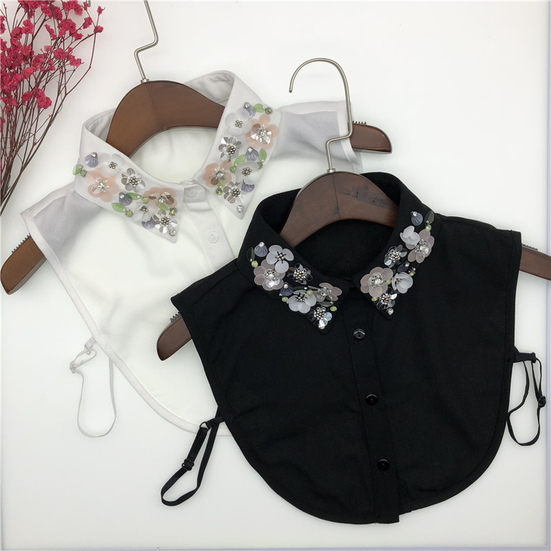 Autumn and winter new Korean style hand-beaded fake collar factory direct sales women's all-match fashionable fake collar