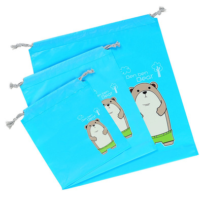 手提尼龙衣服鞋子束口袋可折叠收纳袋 拉绳束口旅行环保袋麻将袋