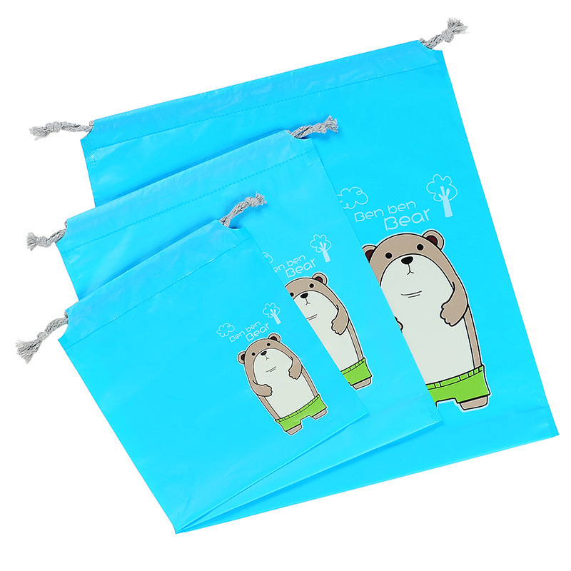 手提尼龙衣服鞋子束口袋可折叠收纳袋 拉绳束口旅行环保袋麻将袋