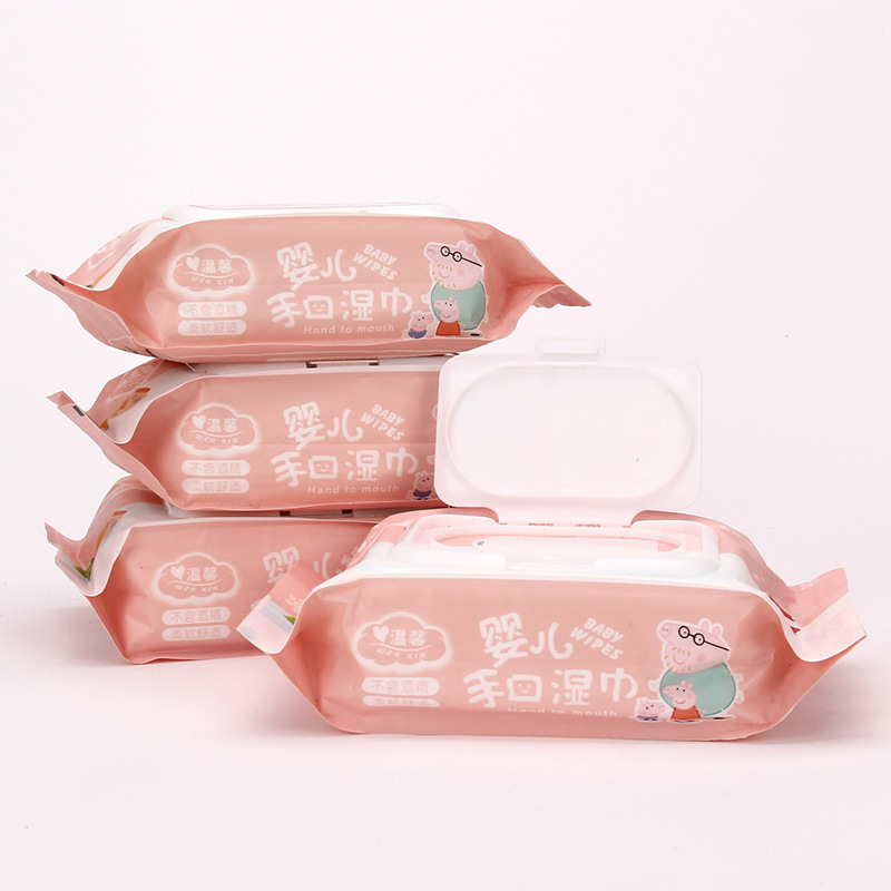 婴儿无香无纺布柔湿巾 绿色宝宝手口湿纸巾 全身清洁滋润湿巾