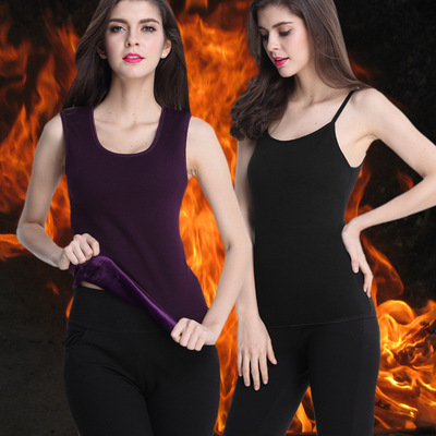 wechat Business Explosive money Autumn and winter Plush thickening Primer Underwear lady keep warm vest camisole shape Body keep warm jacket