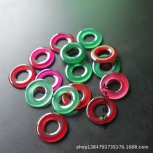 20mm綠瑪瑙枚紅色紫色瑪瑙懷古平安扣圓環 DIY耳飾發簪飾品配件