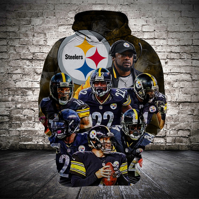 Focus on cross border standard United States Code Pittsburgh Steelers 3D Hooded Sweater Foreign trade
