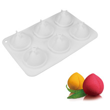 厂家现货6连水果桃子生日寿桃慕斯蛋糕模具DIY烘焙硅胶手工皂模