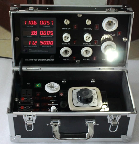 Светодиодный энергосберегающий тестер ламп, традиционная лампа, портативный дисплей, демонстрационная коробка, световой короб соотношение, регулируемое напряжение