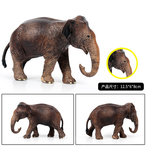 Children's solid simulation wildlife world elephant model toy Zoo Asian elephant model ornaments