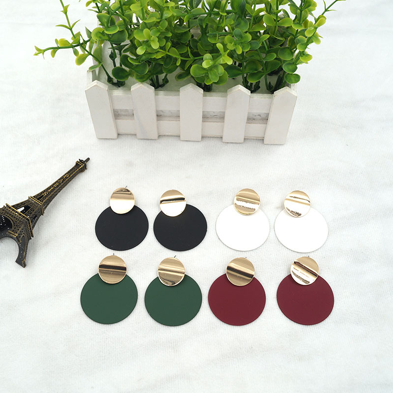 日韩气质时尚流行简约潮流百搭个性几何合金大款耳钉耳坠耳环女