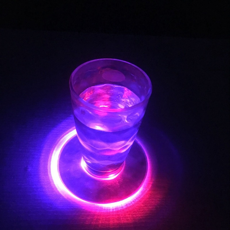 厂家定制亚克力LED发光杯垫  七彩发光果盘垫 酒吧夜总会发光助兴|ms