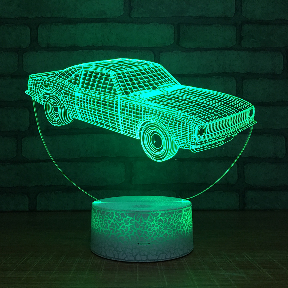 亚马逊爆款 爆裂纹3D灯小夜灯台灯