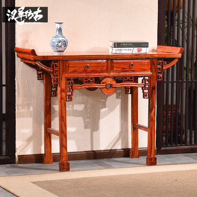 厂家直销客厅家具条案 南榆木多款神台 全实木供桌 玄关台批发|ms