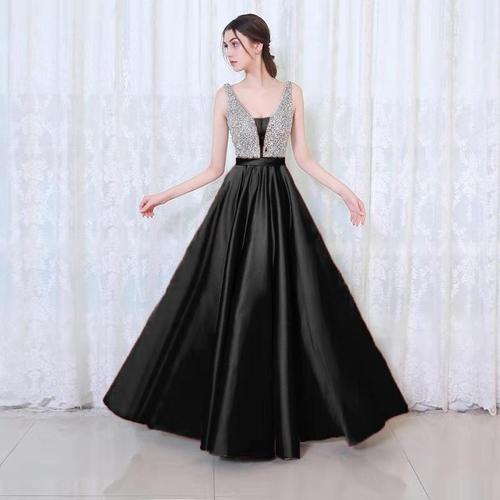 2018 AliExpress eBay New Sexy Off-the-Shoulder V-Neck Evening Dress Wish Amazon