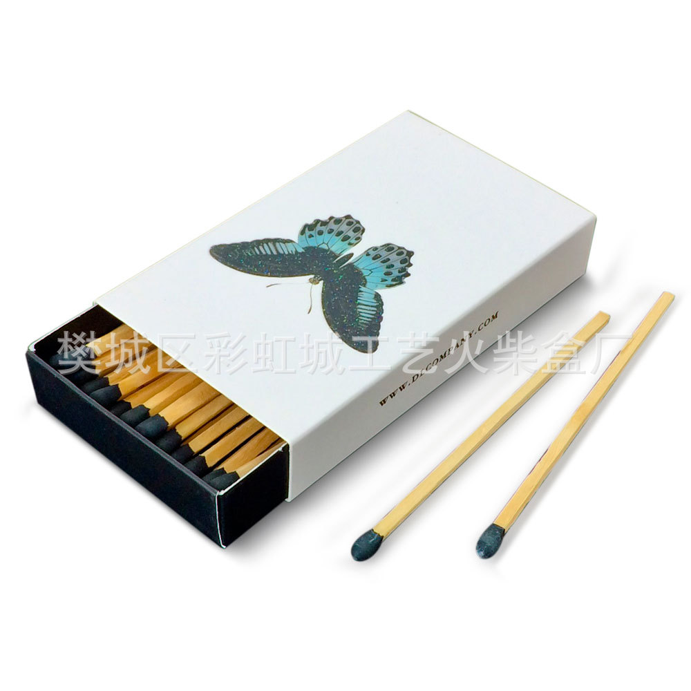 厂家生产出口火柴 50支装蜡烛火柴 香薰酒店自定义设计闪粉礼品火