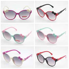 2019 儿童新款双头蝴蝶结造型太阳镜，太阳镜，有现货，6色混