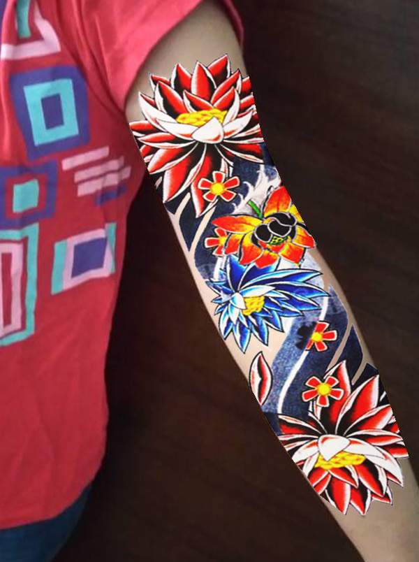 廠家直銷 全臂紋身貼 滿臂紋身大圖 花臂紋身貼紙外貿批發 MB-47