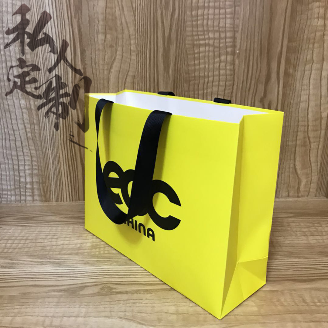 彩色印刷哑膜手提丝带纸袋定做礼品服装纸袋定制