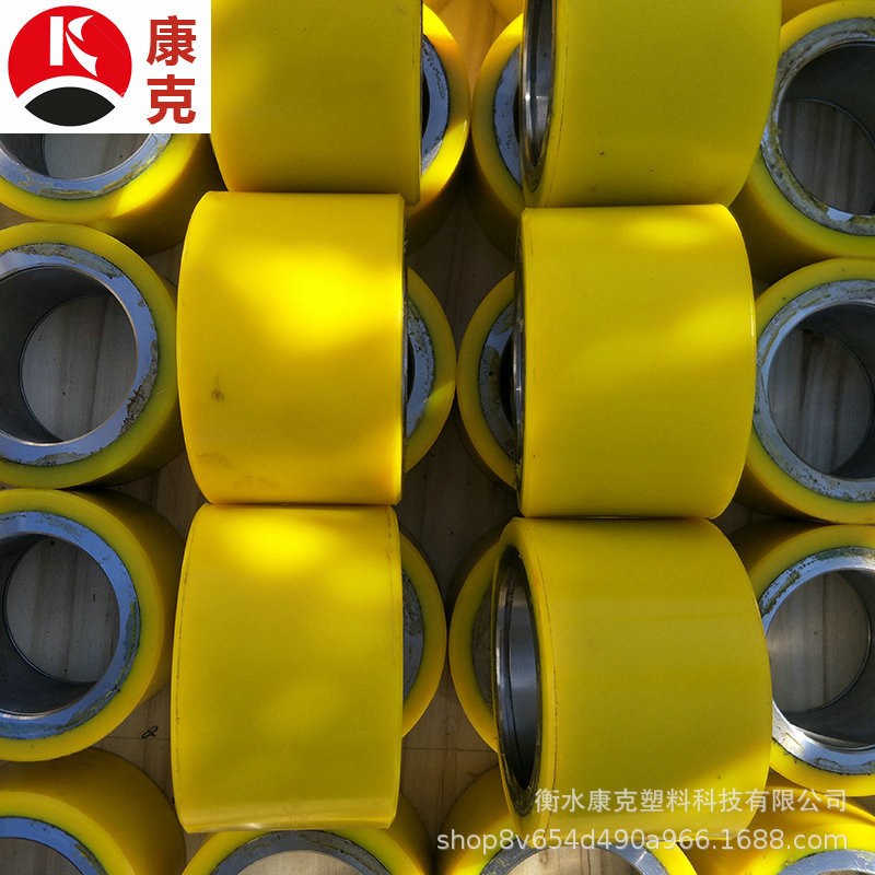 Manufactor Customized Plastic bag Wheel bearings yellow logistics Conveying equipment Dedicated wear-resisting Unglued polyurethane pu Round