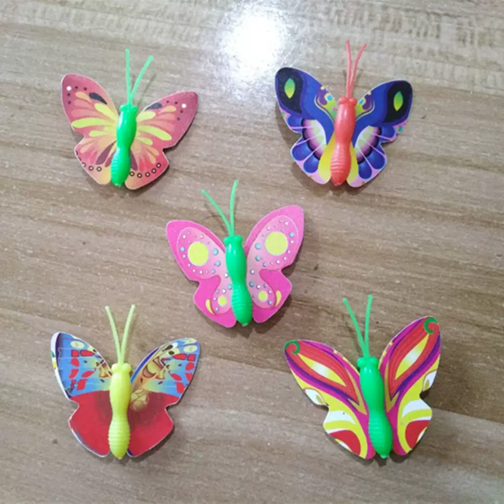 装饰饰品配件仿真立体蝴蝶玩具闪光水球配件3.5cm长的塑料小蝴蝶