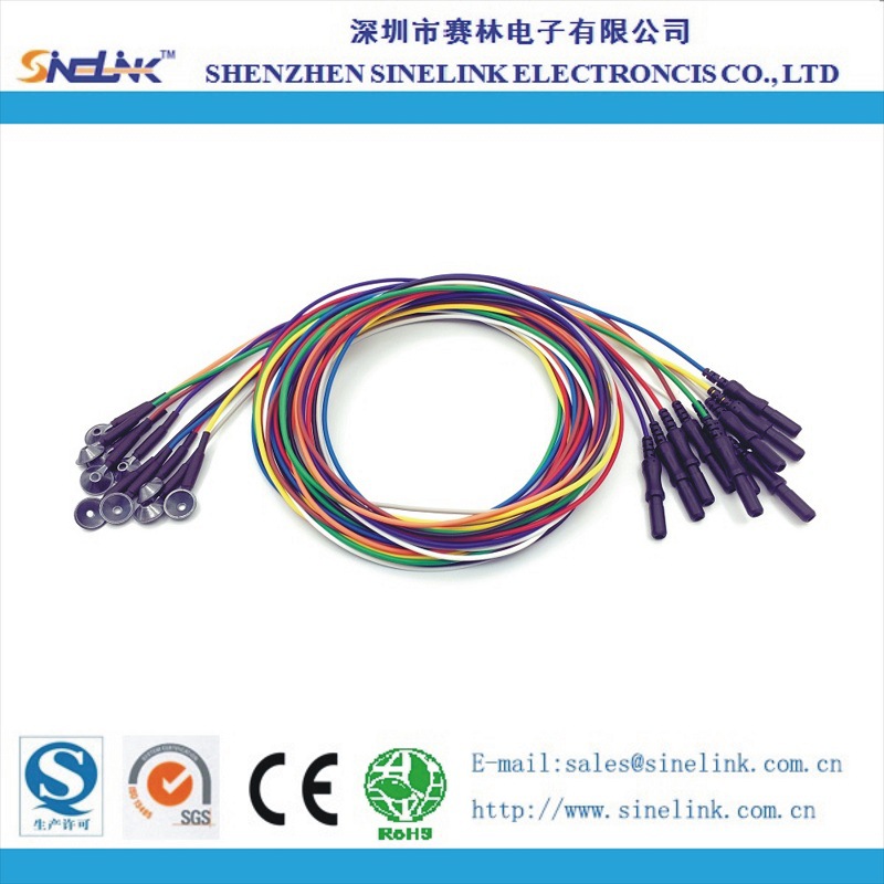 重用型脑电极线套装，Φ10mm铸造电极，银镀氯化银,Φ1.5mm插孔式