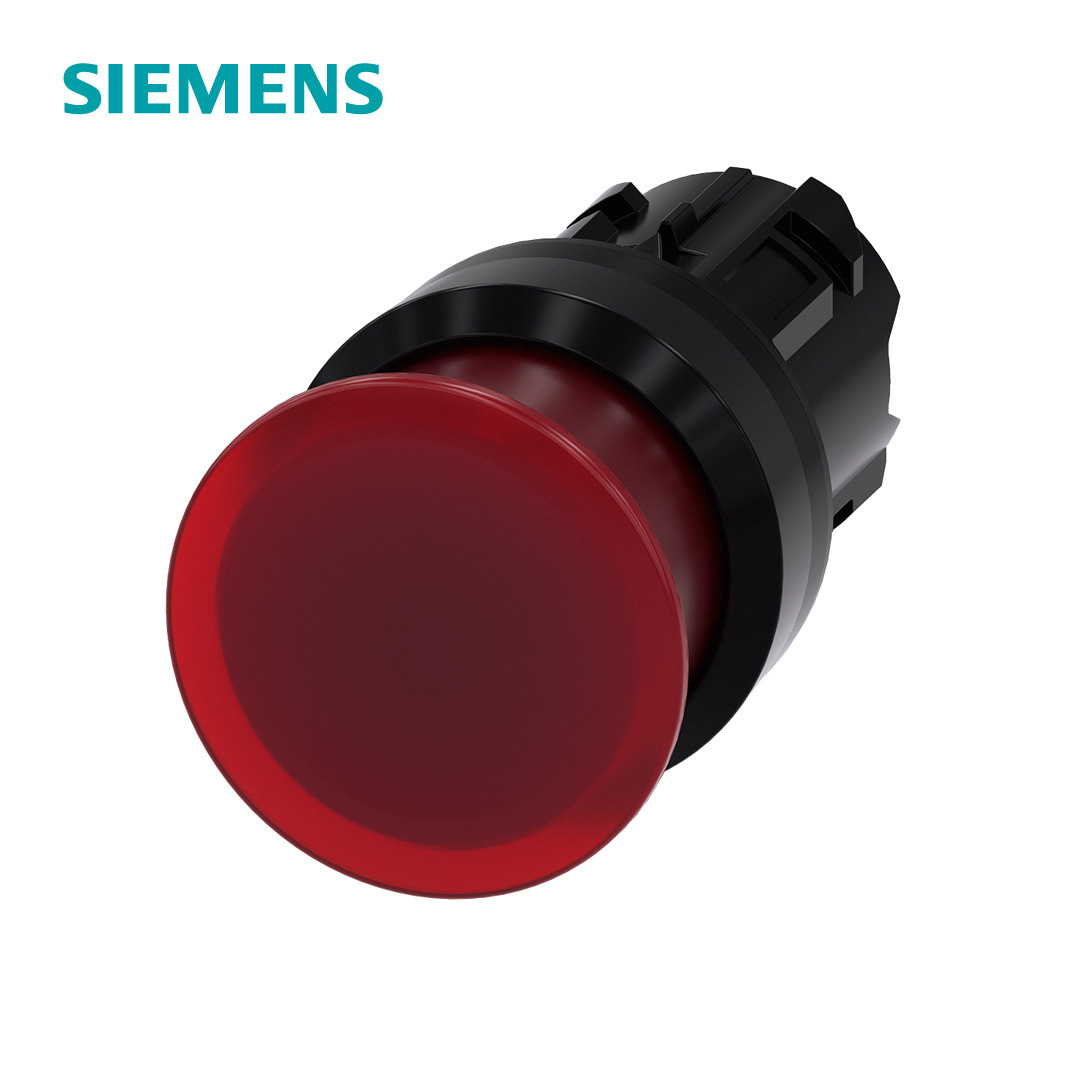 3SU1系列φ22蘑菇头带灯塑料按钮头红色