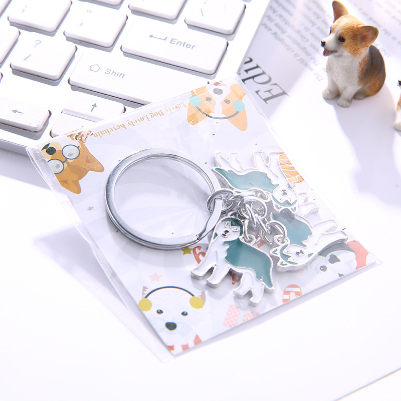25g Weight Slip-on Clasp Closure Type Keychain Classification 1 Piece Quantity Daily Occasion Zinc alloy Material Dog Pattern Unisex Gender Cute Style 1 Piece Cute Dog Zinc Alloy Unisex Slip-on Keychain 10