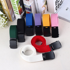 New Nylon Canvas Belt Student Belt Black Buckle Jeans Belt