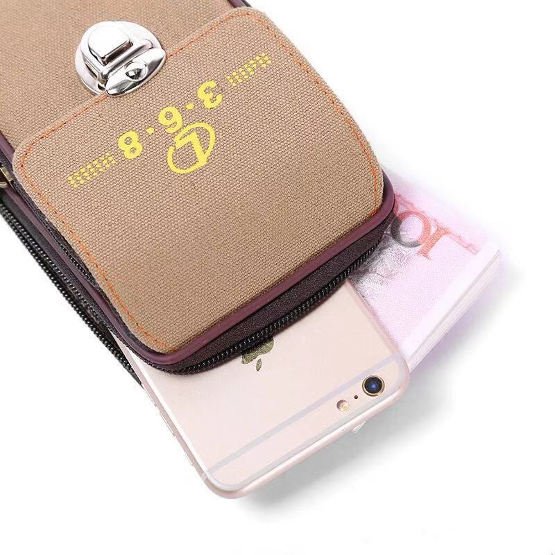 Multi-Function Interlock Horizontal Leisure Hanging Bag Men's Mobile Phone Bag Wear Belt Belt Belt Canvas Wear-Resistant Manufacturers Wholesale undefined