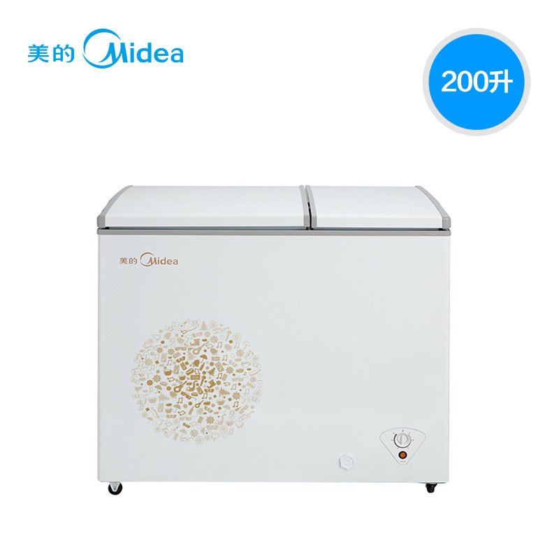Midea/美的 BCD-200DKME冰柜双温小型卧式商用家用冷冻冷藏冷柜