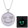 Cross -border e -commerce explosion jewelry LOVE small feet night light necklace single -sided beard QQ chat emoji necklace